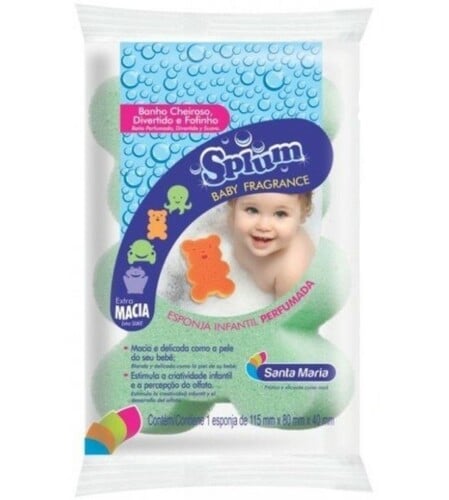 Imagem de Esponja Infantil para Banho Santa Maria Splum sortida, baby fragrance, com 1 unidade