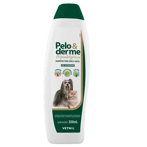 Imagem de Shampoo Hipoalergênico para Cães e Gatos Vetnil Pelo & Derme 320mL