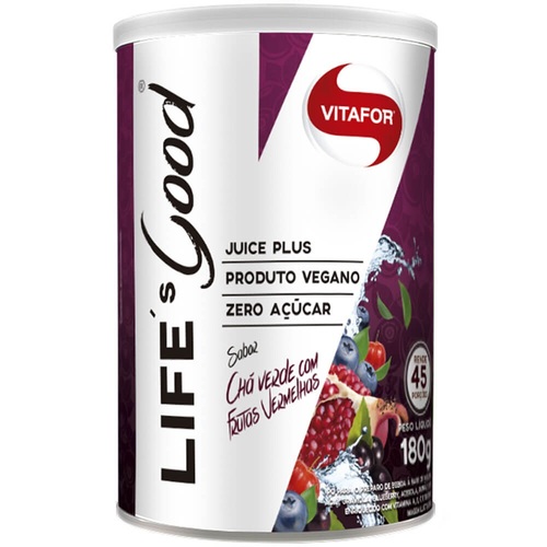 Imagem de Life's Good Vitafor chá verde e frutas vermelhas, lata com 180g