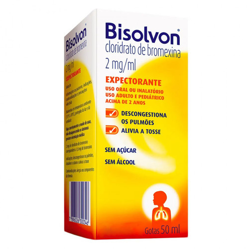 Comprar Bisolvon 2mg/mL, Caixa Com 1 Frasco Com 50mL De Solução De Uso ...