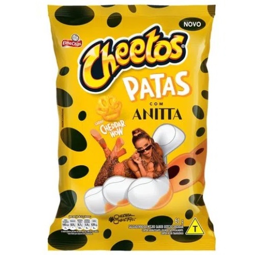 Imagem de Salgadinho Cheetos Patas com Anitta Cheddar Wow 61g