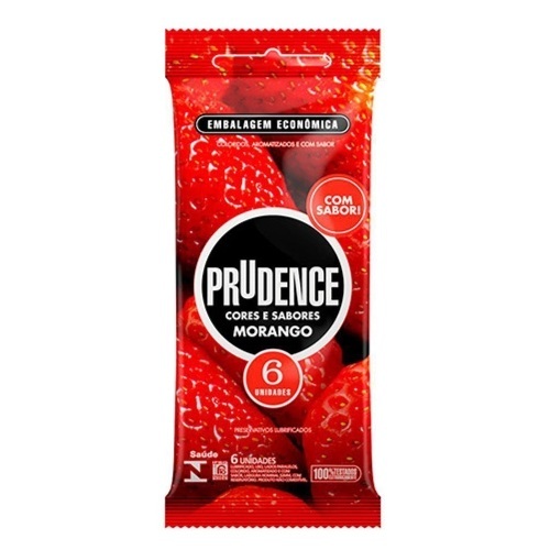 Imagem de Preservativo Prudence Cores e Sabores Morango pacote com 6 unidades