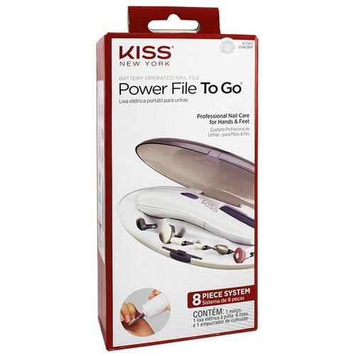 Lixa Elétrica para Unhas Kiss New York Power File To Go 9 itens
