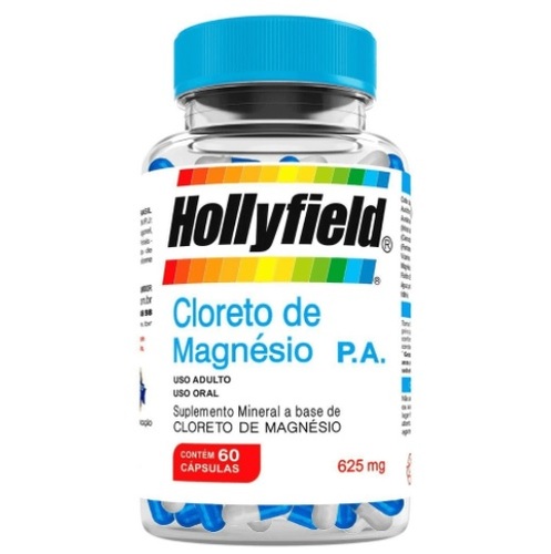 Imagem de Cloreto de Magnésio P.A Hollyfield 625mg, 3 frascos com 60 cápsulas cada