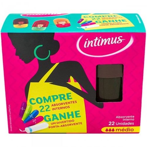 médio com 22 unidades + grátis, porta absorvente