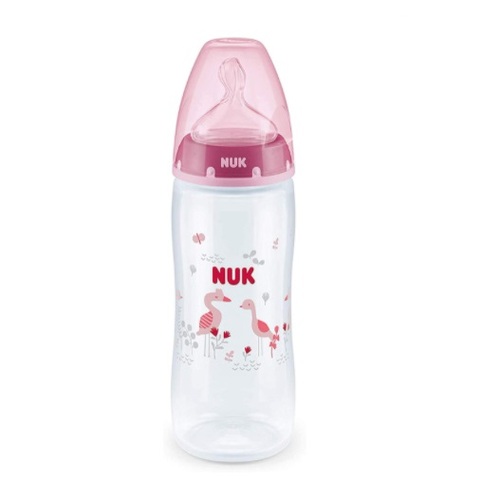 Imagem de Mamadeira Anticólica Nuk First Choice 6+ meses, girl, rosa com capacidade de 360mL