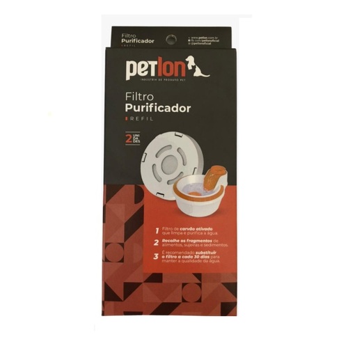 Imagem de Filtro Purificador para Bebedouro Pet PetLon refil, sortido com 2 unidades