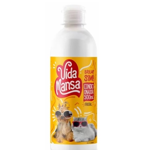 Imagem de Condicionador para Cães e Gatos Vida Mansa Brilho Sim! Frutal 500mL