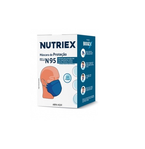 Imagem de Máscara de Proteção Nutriex PFF-2 N95 azul com 20 unidades