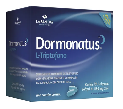 Imagem de Dormonatus L-Triptofano La San-Day caixa com 60 cápsulas softgel