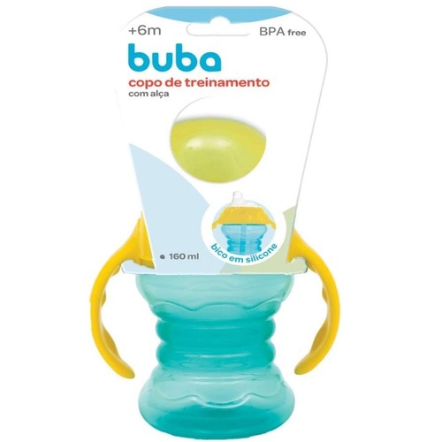 6+ meses, com alça, azul e amarelo com capacidade de 200mL
