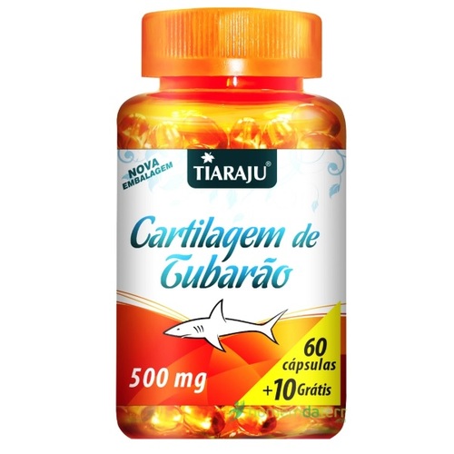 Imagem de Cartilagem de Tubarão Tiaraju 500mg, frasco com 60 cápsulas + grátis, 10 cápsulas