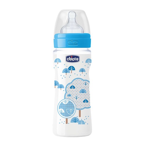 Imagem de Mamadeira Chicco Well-Being 2+ Meses, Fluxo Médio, 250mL, Menino