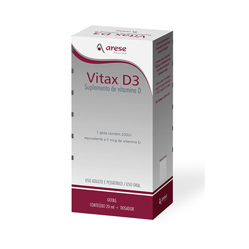 Imagem de Vitax D3 frasco com 20mL de solução de uso oral + dosador