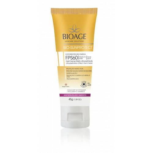 Imagem de Protetor Solar Facial Antienvelhecimento Bioage Bio Sun Protect FPS 60, bege, 45g