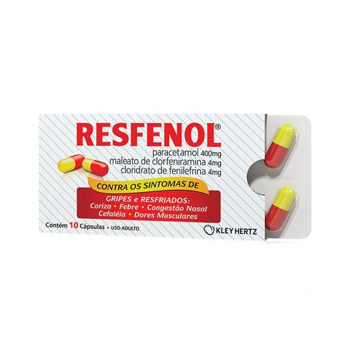 400mg + 4mg + 4mg, caixa com 10 cápsulas gelatinosas duras