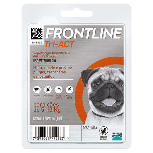 frontline tri-act para caes-old 5 a 10kg, 1,0ml-old