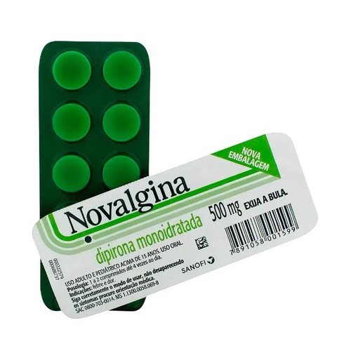 Imagem de Novalgina Comprimido 500mg, caixa com 10 comprimidos