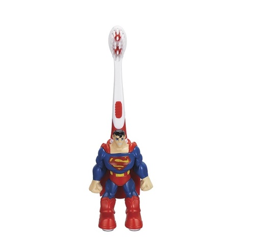 Imagem de Escova Dental Infantil Art Brink DC Super Friends 3D 2 a 5 anos, Superman, 1 unidade