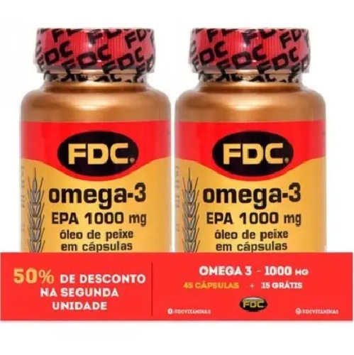 Imagem de Ômega 3 FDC frasco, 2 unidades com 60 cápsulas cada