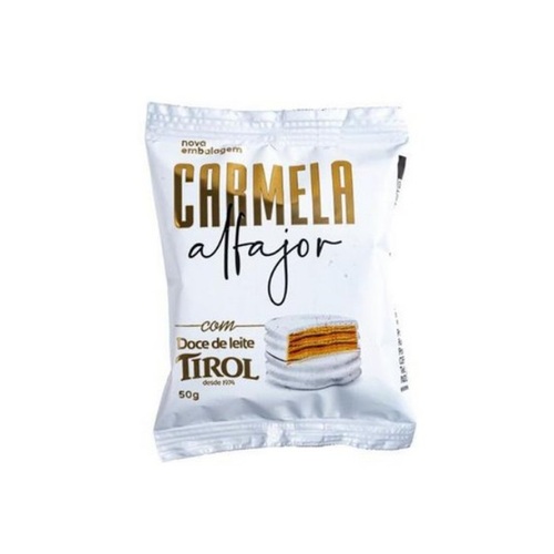 alfajor carmela chocolate branco com 50g