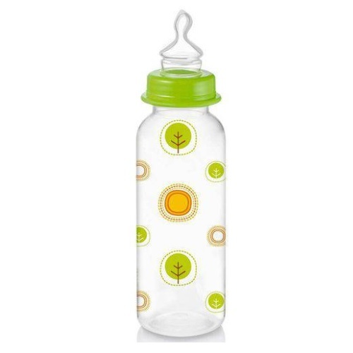 Imagem de Mamadeira Multikids Baby Nature 6+ meses, 250mL, verde