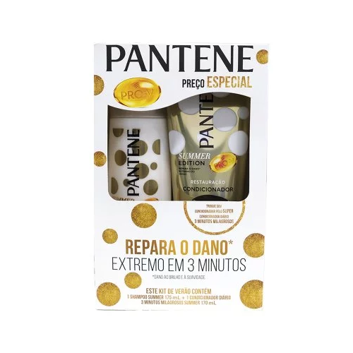 Imagem de Kit Pantene Summer Edition 3 Minutos Milagrosos shampoo, 175mL + condicionador, 170mL