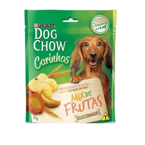 Imagem de Mix de Frutas para Cães Purina Dog Chow Carinhos maçã com banana, sachê com 75g