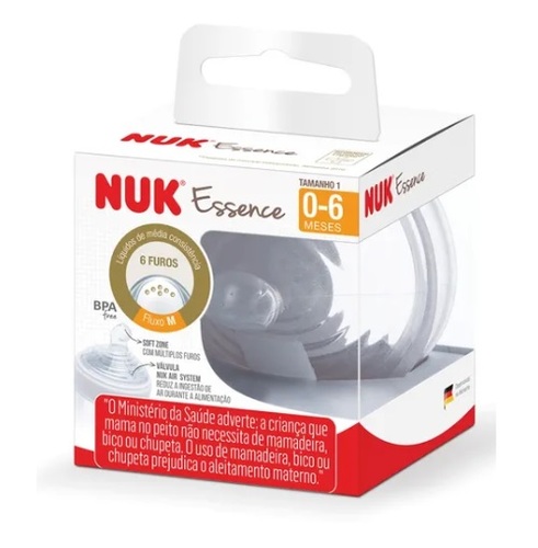 Imagem de Bico de Mamadeira Nuk Essence fluxo M, 0 a 6 meses