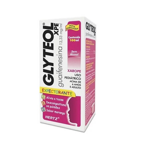 Imagem de Glyteol 13,33mg/mL, caixa com 1 frasco com 100mL de xarope + copo medidor (sabor morango)