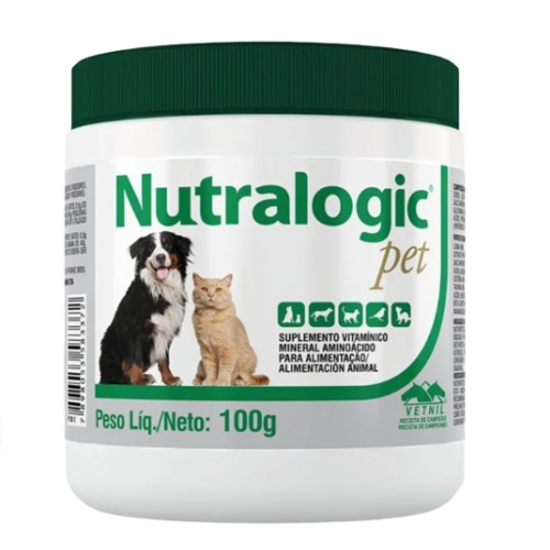 Imagem de Nutralogic Pet Vetnil para Cães, Gatos, Pequenas Aves e Roedores em pó, pote com 100g