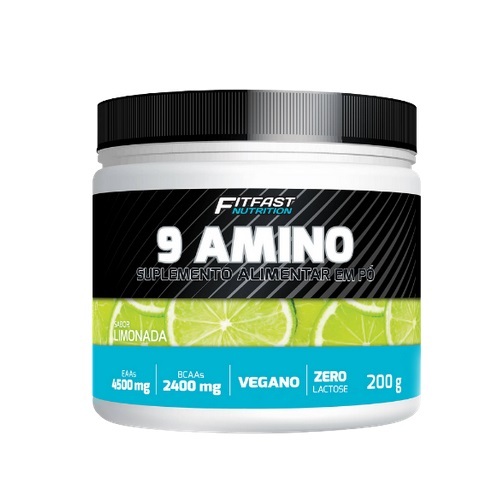 9 amino fitfast nutrition limonada, pote com 200g