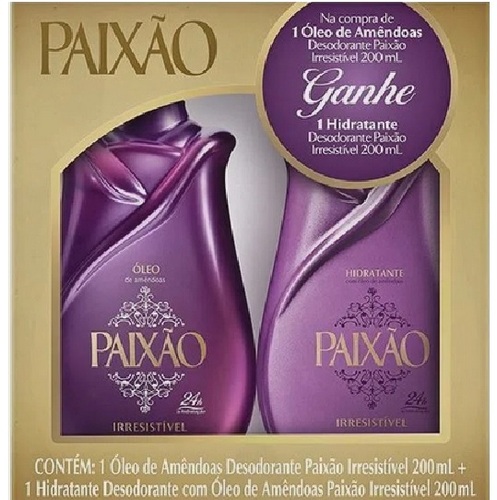 Imagem de Kit Corporal de Amêndoas Paixão Irresistível óleo com 200mL + hidratante com 200mL