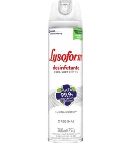 Imagem de Desinfetante Lysoform original, aerossol, 1 unidade com 360mL