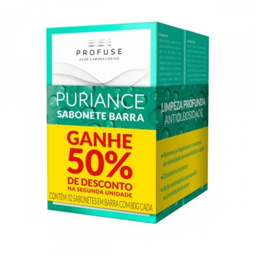 Imagem de Sabonete Facial Profuse Puriance barra com 80g + 50% de desconto na 2ª unidade