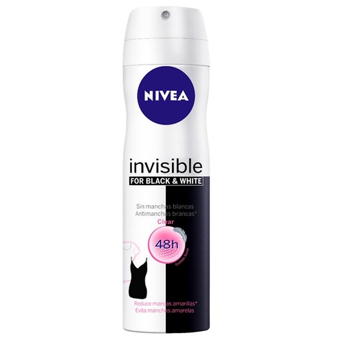 Imagem de Desodorante Antitranspirante Feminino Nivea Invisible Black & White Clear aerossol, 1 unidade com 150mL