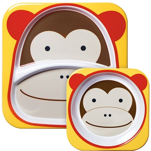 Conjunto de Pratos Skip Hop Zoo prato + tigela, macaco