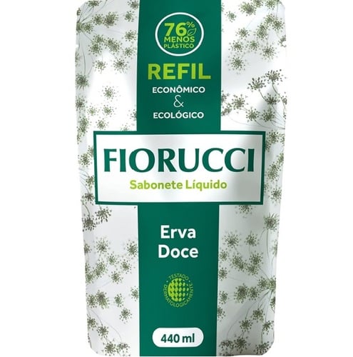 Imagem de Sabonete para Mãos e Corpo Fiorucci Erva Doce refil, líquido com 440mL