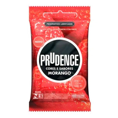 Imagem de Preservativo Prudence Cores e Sabores Morango pacote com 3 unidades