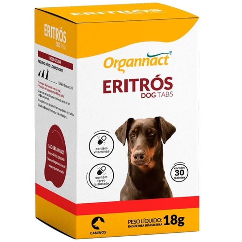 Imagem de Eritrós Dog Tabs Organnact para Cães frasco com 30 tabletes