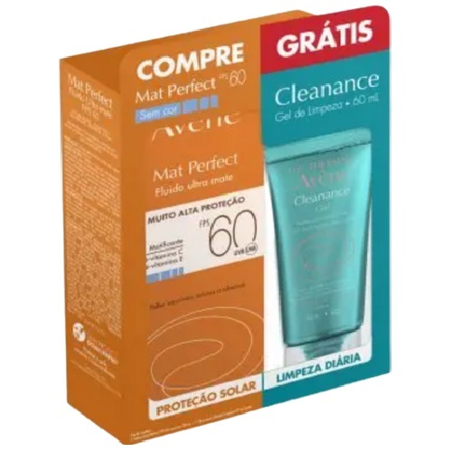 sem cor, ultra mate, FPS 60 com 50mL + gel cleanance com 60mL