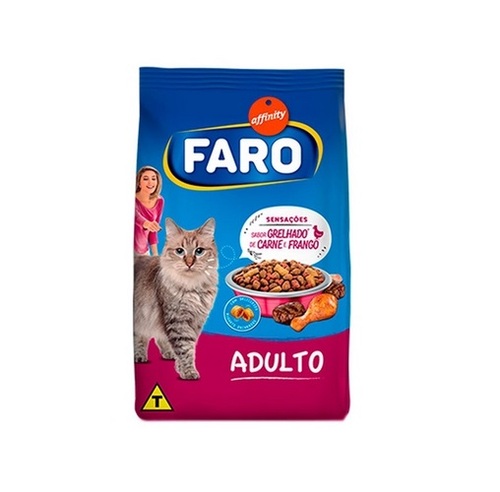 Imagem de Ração para Gatos Adultos Faro grelhado de carne e frango, pacote com 1Kg