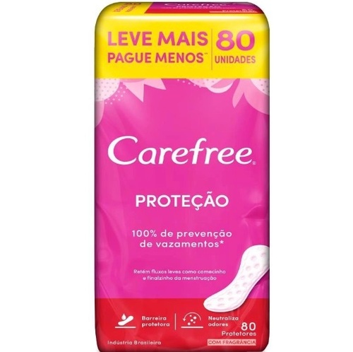 Imagem de Protetor Diário Carefree Proteção com perfume, pacote com 80 unidades