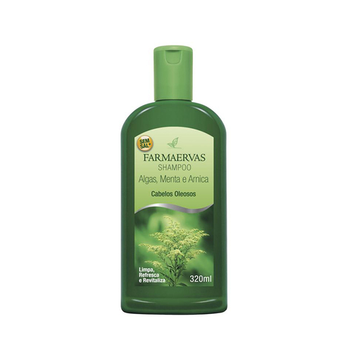 Imagem de Shampoo Farmaervas Algas, Menta e Arnica com 320mL