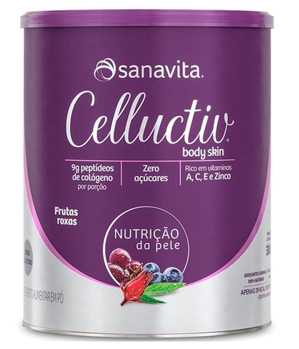 celluctiv sanavita body skin-old frutas roxas, lata com 300g-old