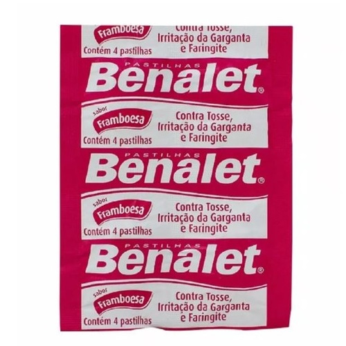 5 + 50 + 10mg, com 4 pastilhas, sabor framboesa