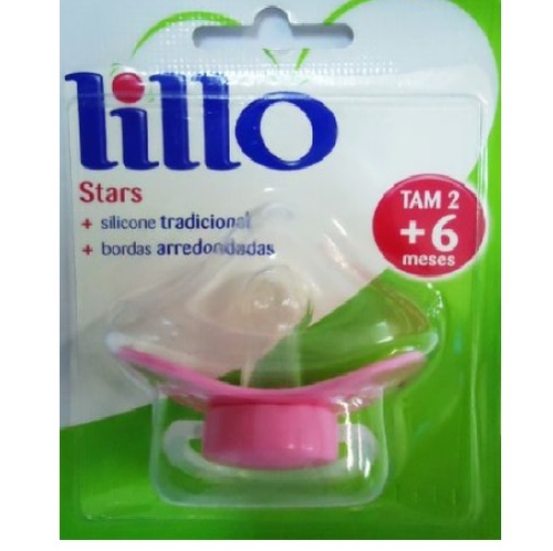 chupeta lillo stars 6 meses, tradicional, rosa