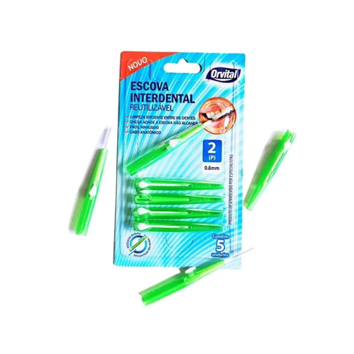 Imagem de Escova Interdental Orvital 0,8mm, verde, 5 unidades