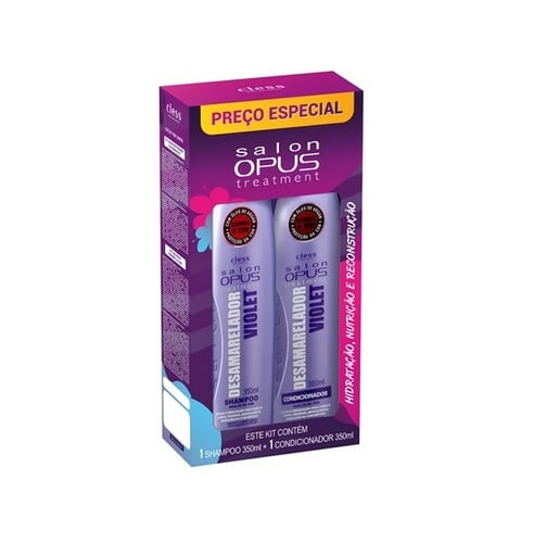 Imagem de Kit Salon Opus Desamarelador Violet shampoo com 350mL + condicionador com 350mL