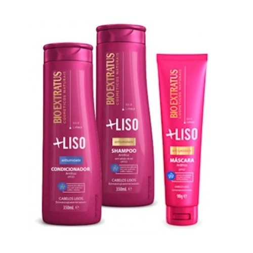 Imagem de Kit Bio Extratus +Liso shampoo, 350mL + condicionador, 350mL + grátis, máscara, 90g